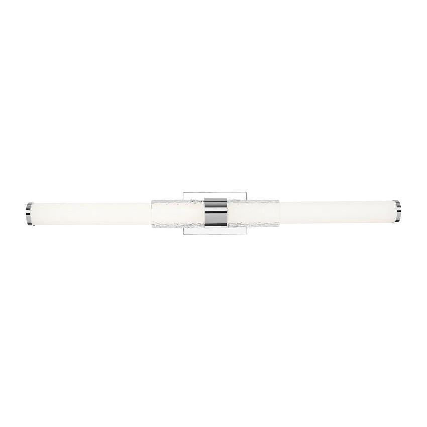 Z-Lite Egon 40" 1-Light LED-Integrated Chrome Steel Matte Opal Glass Shade Vanity Lighting