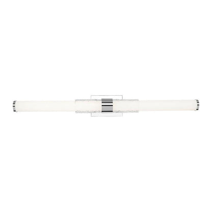 Z-Lite Egon 40" 1-Light LED-Integrated Chrome Steel Matte Opal Glass Shade Vanity Lighting
