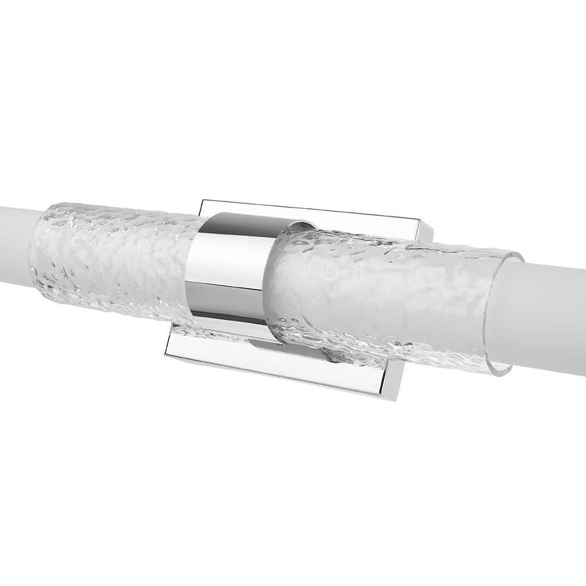 Z-Lite Egon 40" 1-Light LED-Integrated Chrome Steel Matte Opal Glass Shade Vanity Lighting