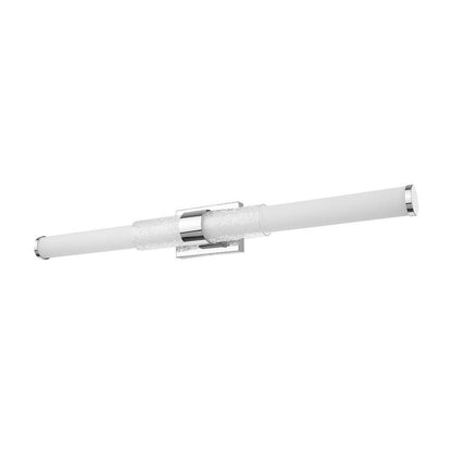 Z-Lite Egon 40" 1-Light LED-Integrated Chrome Steel Matte Opal Glass Shade Vanity Lighting
