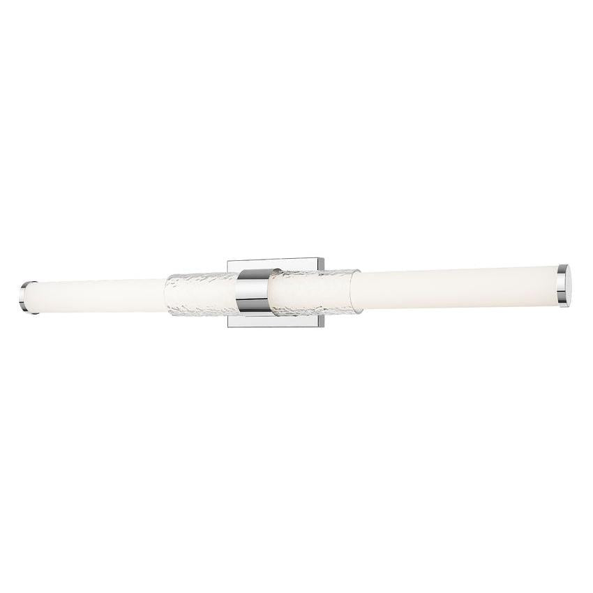 Z-Lite Egon 40" 1-Light LED-Integrated Chrome Steel Matte Opal Glass Shade Vanity Lighting