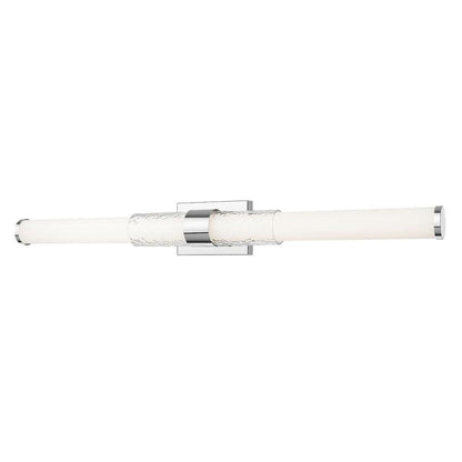 Z-Lite Egon 40" 1-Light LED-Integrated Chrome Steel Matte Opal Glass Shade Vanity Lighting