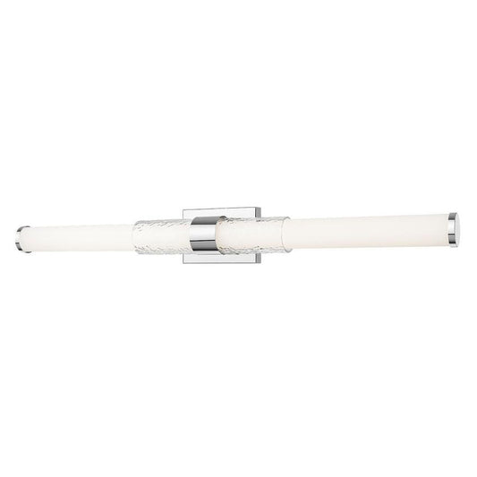 Z-Lite Egon 40" 1-Light LED-Integrated Chrome Steel Matte Opal Glass Shade Vanity Lighting