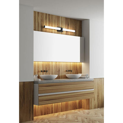 Z-Lite Egon 40" 1-Light LED-Integrated Matte Black Steel Matte Opal Glass Shade Vanity Lighting