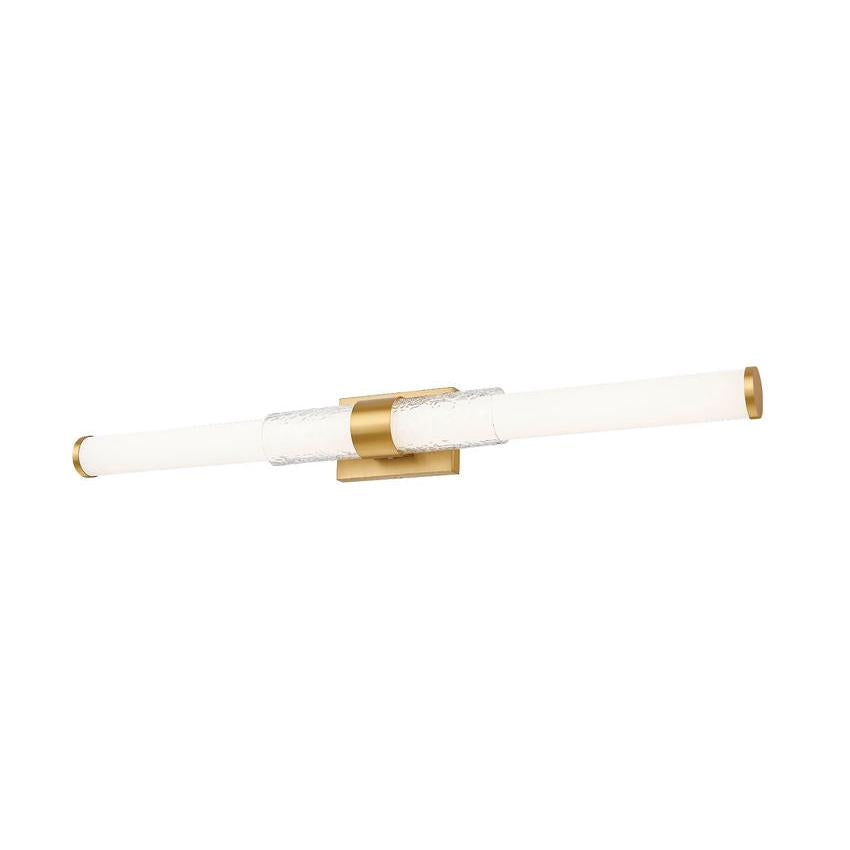 Z-Lite Egon 40" 1-Light LED-Integrated Modern Gold Steel Matte Opal Glass Shade Vanity Lighting