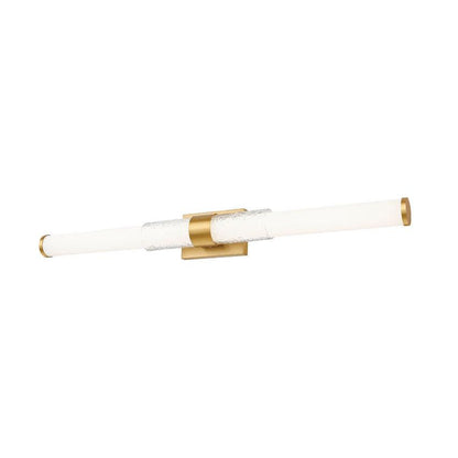 Z-Lite Egon 40" 1-Light LED-Integrated Modern Gold Steel Matte Opal Glass Shade Vanity Lighting