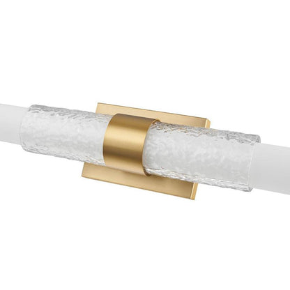Z-Lite Egon 40" 1-Light LED-Integrated Modern Gold Steel Matte Opal Glass Shade Vanity Lighting