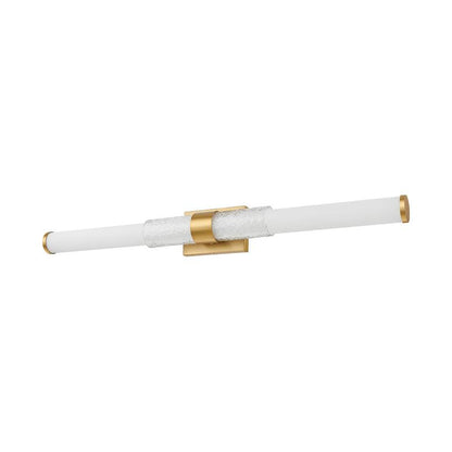 Z-Lite Egon 40" 1-Light LED-Integrated Modern Gold Steel Matte Opal Glass Shade Vanity Lighting