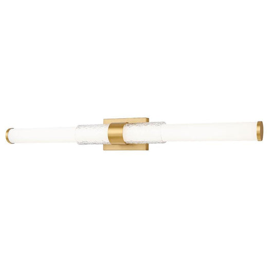 Z-Lite Egon 40" 1-Light LED-Integrated Modern Gold Steel Matte Opal Glass Shade Vanity Lighting