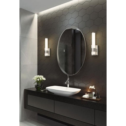 Z-Lite Egon 5" 1-Light LED-Integrated Brushed Nickel Steel Matte Opal Glass Shade Wall Sconce