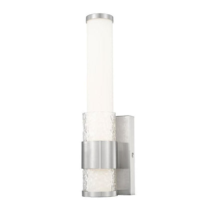 Z-Lite Egon 5" 1-Light LED-Integrated Brushed Nickel Steel Matte Opal Glass Shade Wall Sconce