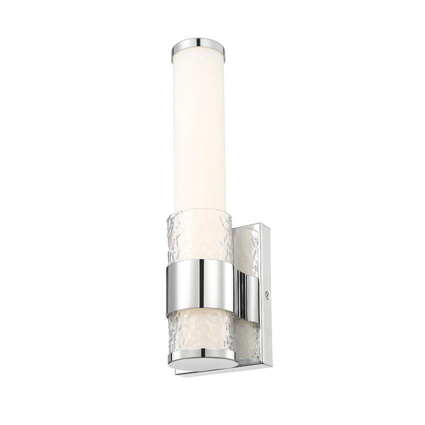Z-Lite Egon 5" 1-Light LED-Integrated Chrome Steel Matte Opal Glass Shade Wall Sconce