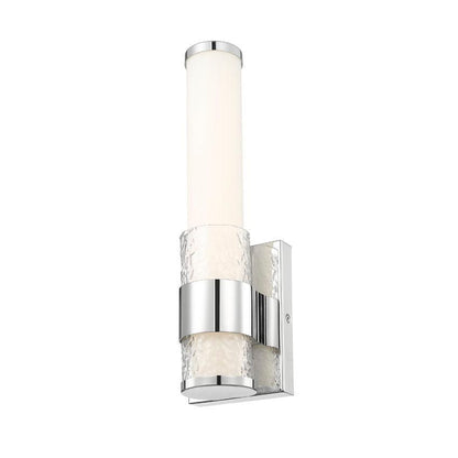 Z-Lite Egon 5" 1-Light LED-Integrated Chrome Steel Matte Opal Glass Shade Wall Sconce