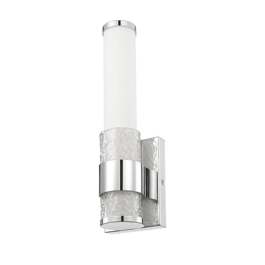 Z-Lite Egon 5" 1-Light LED-Integrated Chrome Steel Matte Opal Glass Shade Wall Sconce