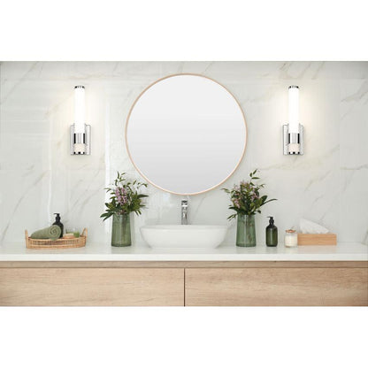 Z-Lite Egon 5" 1-Light LED-Integrated Chrome Steel Matte Opal Glass Shade Wall Sconce