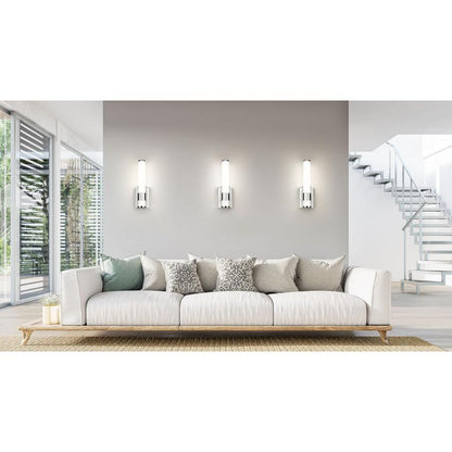 Z-Lite Egon 5" 1-Light LED-Integrated Chrome Steel Matte Opal Glass Shade Wall Sconce