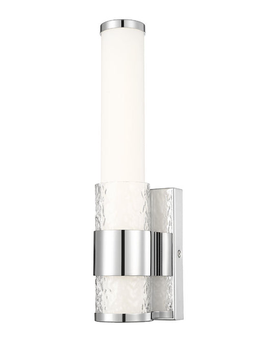 Z-Lite Egon 5" 1-Light LED-Integrated Chrome Steel Matte Opal Glass Shade Wall Sconce