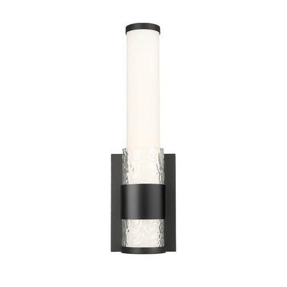 Z-Lite Egon 5" 1-Light LED-Integrated Matte Black Steel Matte Opal Glass Shade Wall Sconce