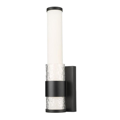 Z-Lite Egon 5" 1-Light LED-Integrated Matte Black Steel Matte Opal Glass Shade Wall Sconce