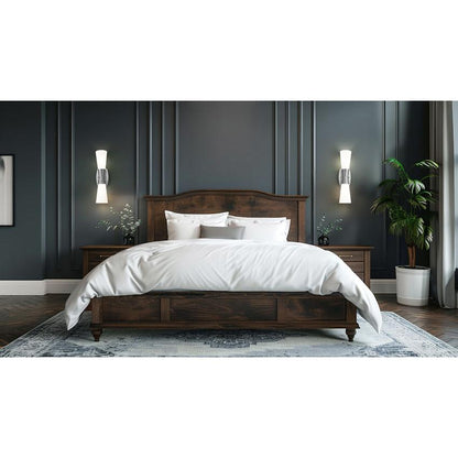 Z-Lite Emrys 5" 2-Light Brushed Nickel Steel Frame White Opal Glass Shade Wall Sconce