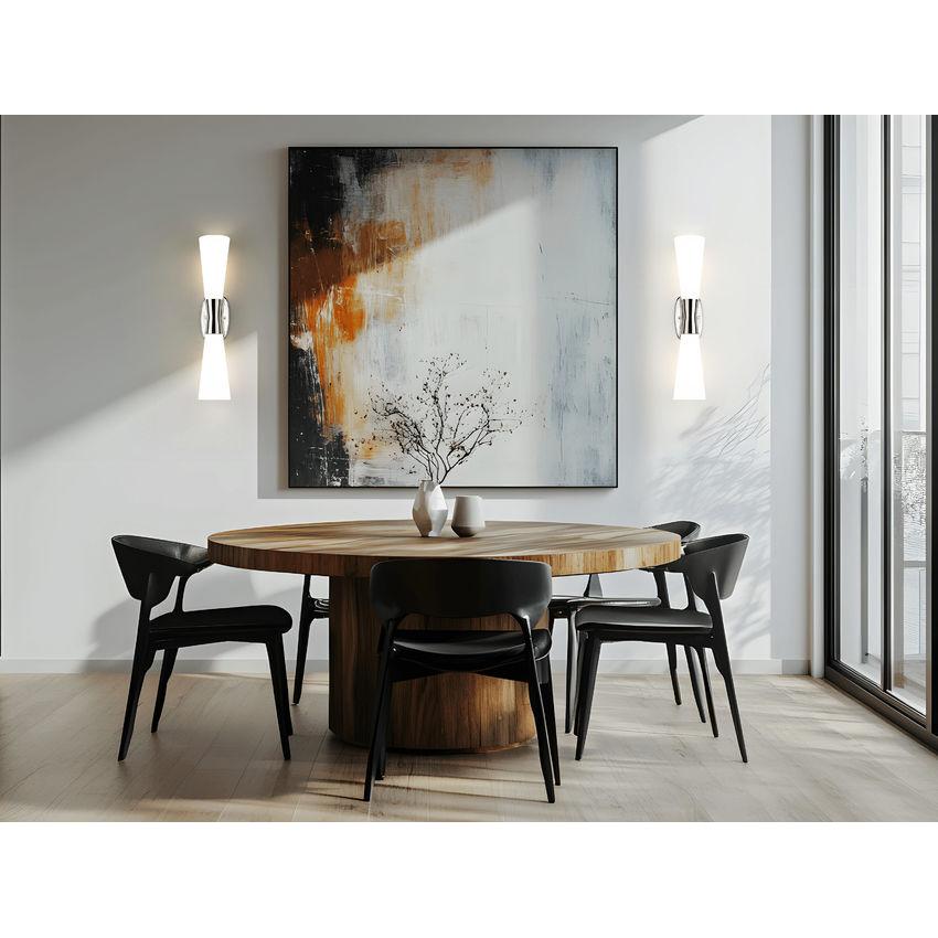 Z-Lite Emrys 6" 2-Light Polished Nickel Steel Frame White Opal Glass Shade Wall Sconce