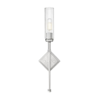 Z-Lite Esme 7" 1-Light Brushed Nickel Frame Clear Glass Shade Wall Sconce