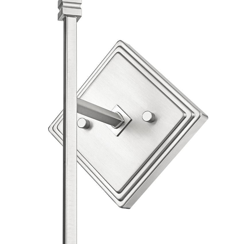 Z-Lite Esme 7" 1-Light Brushed Nickel Frame Clear Glass Shade Wall Sconce