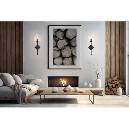 Z-Lite Esme 7" 1-Light Matte Black Frame Clear Glass Shade Wall Sconce