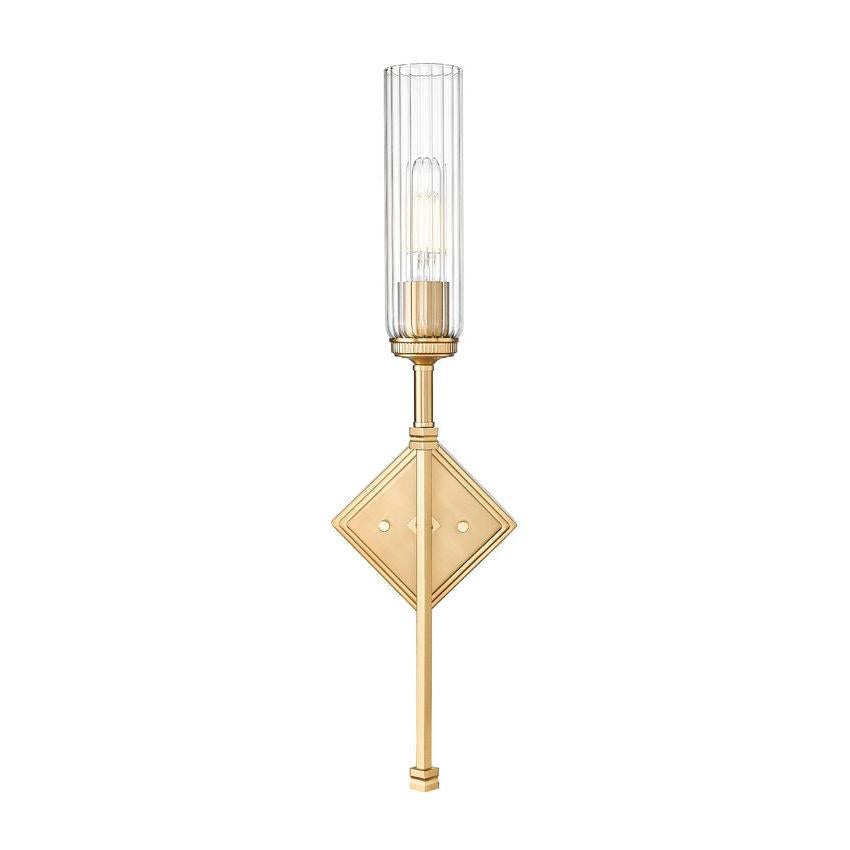 Z-Lite Esme 7" 1-Light Modern Gold Frame Clear Glass Shade Wall Sconce