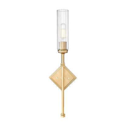 Z-Lite Esme 7" 1-Light Modern Gold Frame Clear Glass Shade Wall Sconce