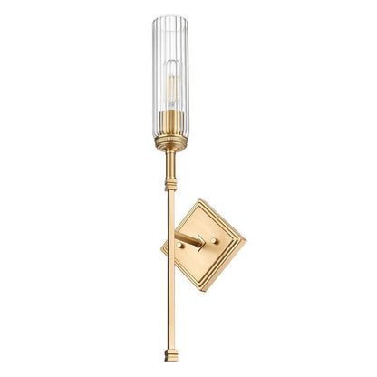 Z-Lite Esme 7" 1-Light Modern Gold Frame Clear Glass Shade Wall Sconce