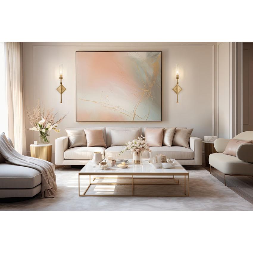 Z-Lite Esme 7" 1-Light Modern Gold Frame Clear Glass Shade Wall Sconce
