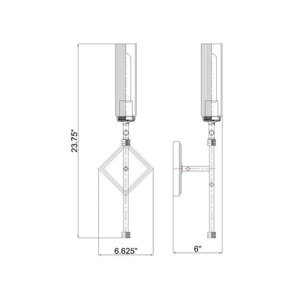 Z-Lite Esme 7" 1-Light Modern Gold Frame Clear Glass Shade Wall Sconce