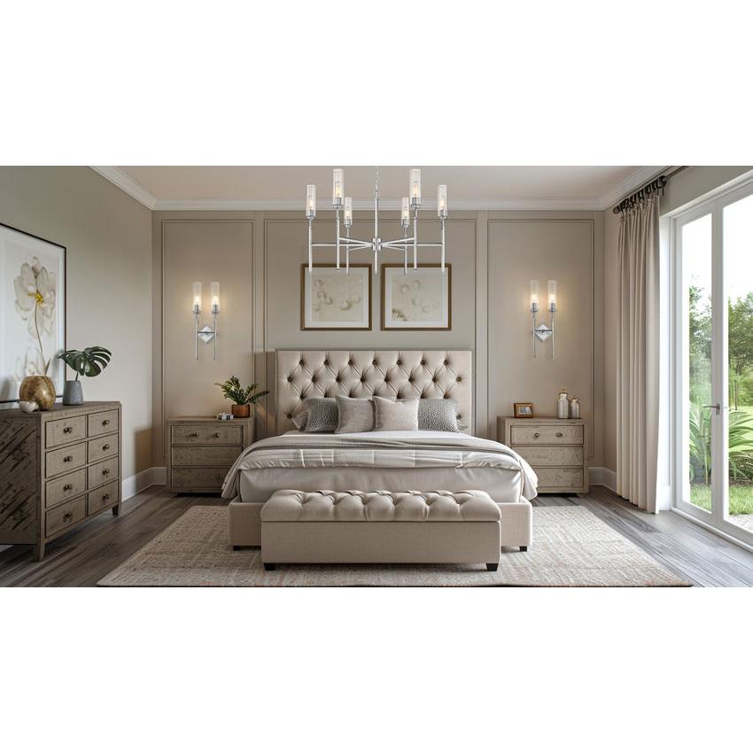 Z-Lite Esme 8" 2-Light Brushed Nickel Frame Clear Glass Shade Wall Sconce