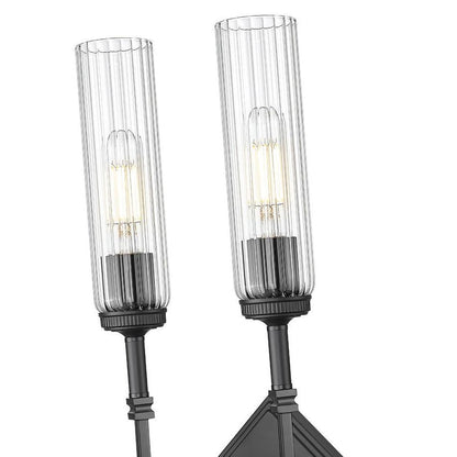 Z-Lite Esme 8" 2-Light Matte Black Frame Clear Glass Shade Wall Sconce