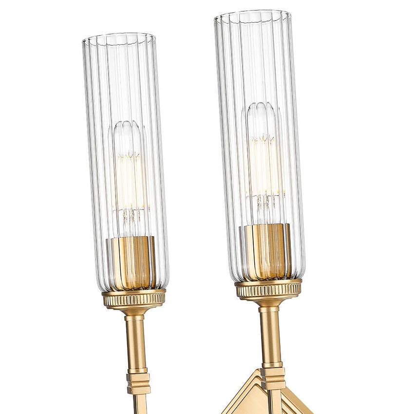 Z-Lite Esme 8" 2-Light Modern Gold Frame Clear Glass Shade Wall Sconce