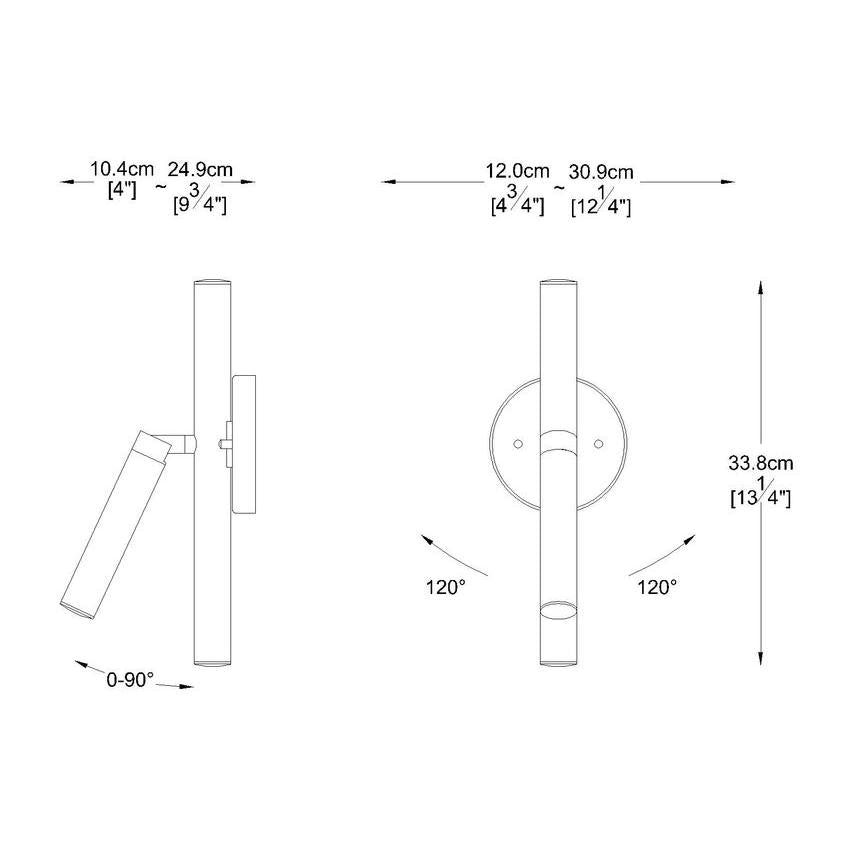 Z-Lite Forest 4" 3-Light LED Matte Black Steel Wall Sconce