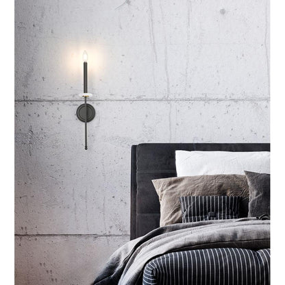 Z-Lite Gaultier 5" 1-Light Matte Black and Mordern Gold Steel Frame Wall Sconce