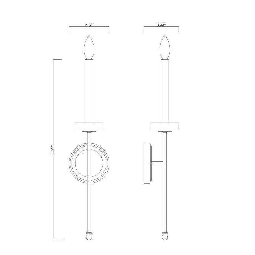 Z-Lite Gaultier 5" 1-Light Matte Black and Mordern Gold Steel Frame Wall Sconce