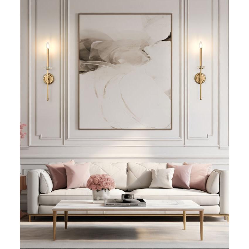 Z-Lite Gaultier 5" 1-Light Mordern Gold Steel Frame Wall Sconce