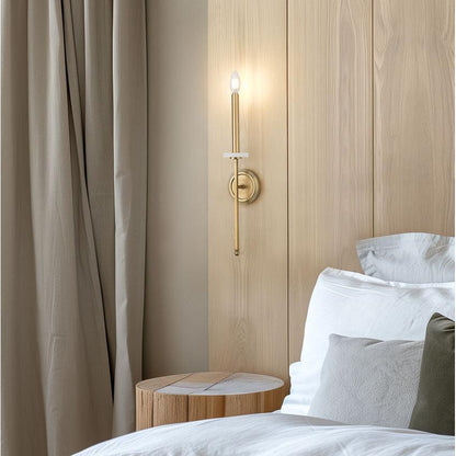 Z-Lite Gaultier 5" 1-Light Mordern Gold Steel Frame Wall Sconce