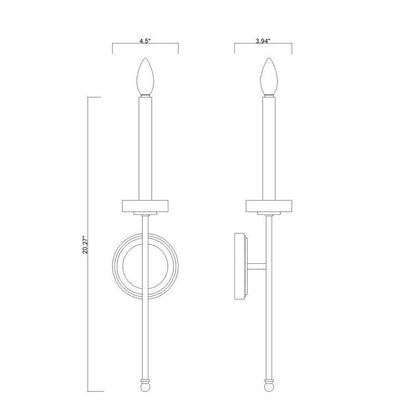Z-Lite Gaultier 5" 1-Light Mordern Gold Steel Frame Wall Sconce