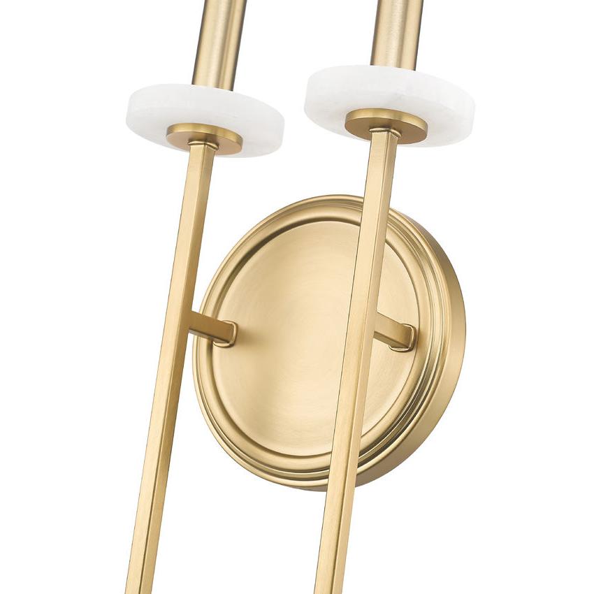 Z-Lite Gaultier 8" 2-Light Mordern Gold Steel Frame Wall Sconce