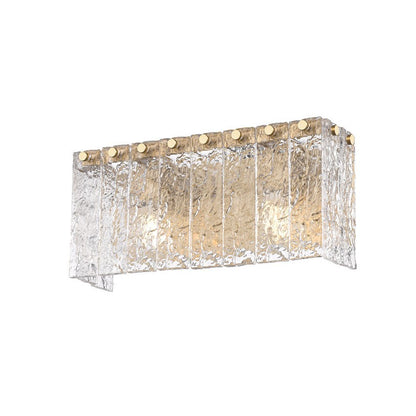 Z-Lite Glacier 15" 2-Light Modern Gold Clear Glass Shade Vanity Light