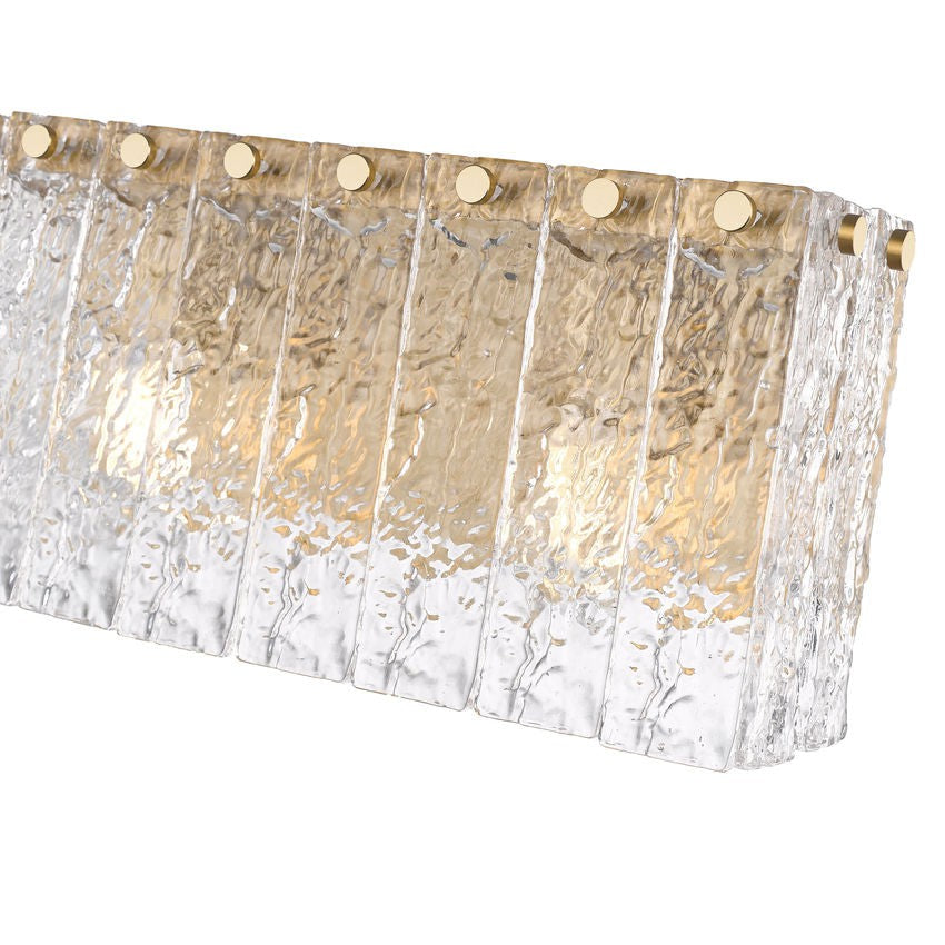 Z-Lite Glacier 15" 2-Light Modern Gold Clear Glass Shade Vanity Light