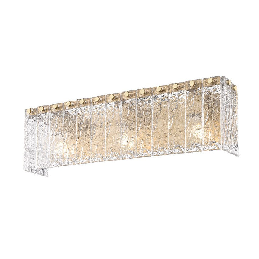 Z-Lite Glacier 24" 3-Light Modern Gold Clear Glass Shade Vanity Light