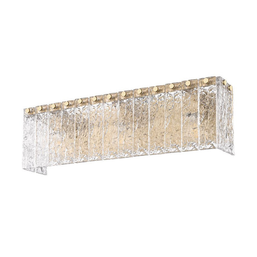 Z-Lite Glacier 24" 3-Light Modern Gold Clear Glass Shade Vanity Light