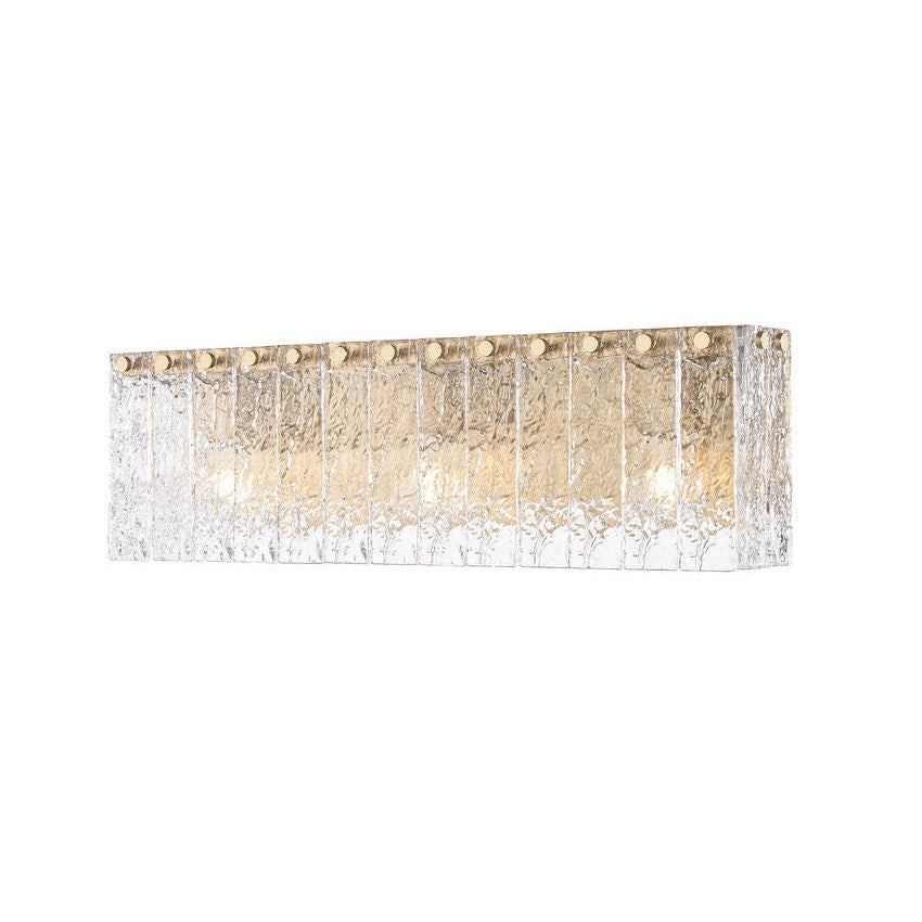 Z-Lite Glacier 24" 3-Light Modern Gold Clear Glass Shade Vanity Light