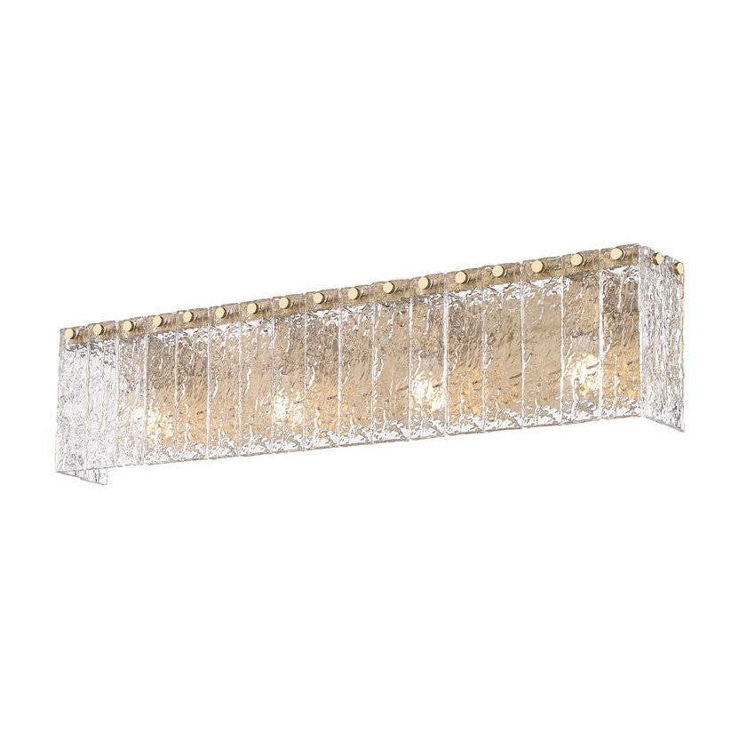 Z-Lite Glacier 31" 4-Light Modern Gold Clear Glass Shade Vanity Light