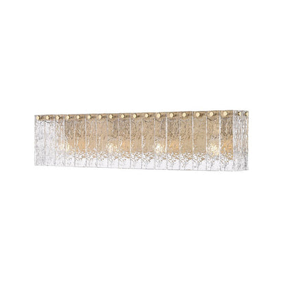 Z-Lite Glacier 31" 4-Light Modern Gold Clear Glass Shade Vanity Light